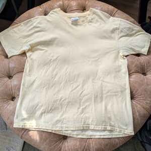 Hanes Beefy-T VTG XXL Single Stitch Made In USA Light Yellow T-shirt Hardly Worn